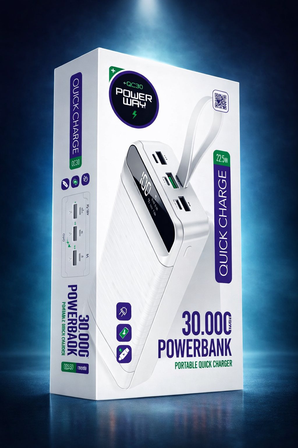 (Powerway QC30) 30.000  Beyaz