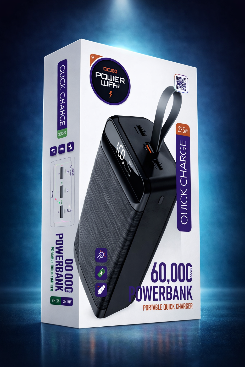 (Powerway QC60) 60.000 Mah  Siyah
