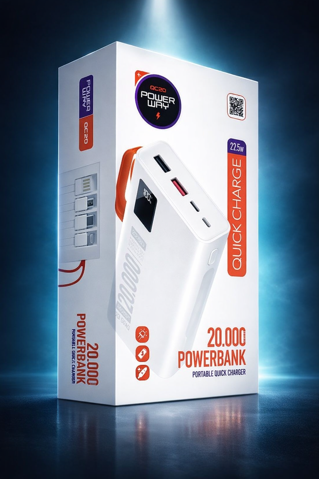 (Powerway QC20) 20.000 Mah  Beyaz