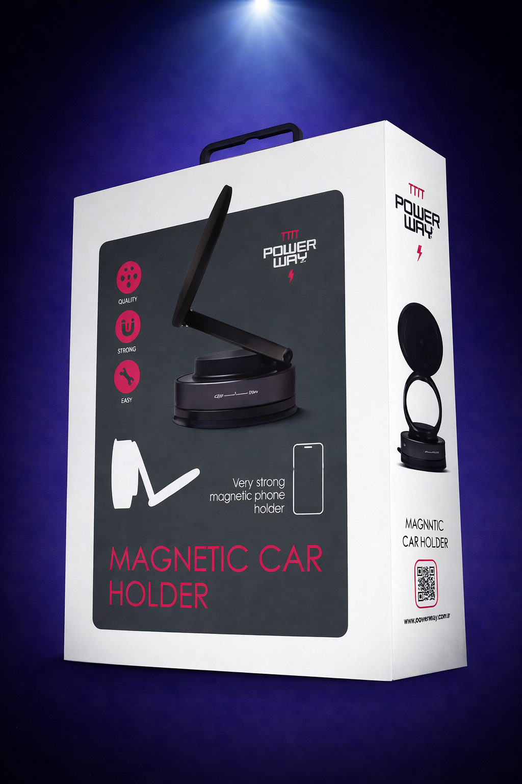 Powerway TT77 Yüksek Kaliteli Manyetik Araç İçi Telefon Tutucu Katlanabilir 360 Derece Açı