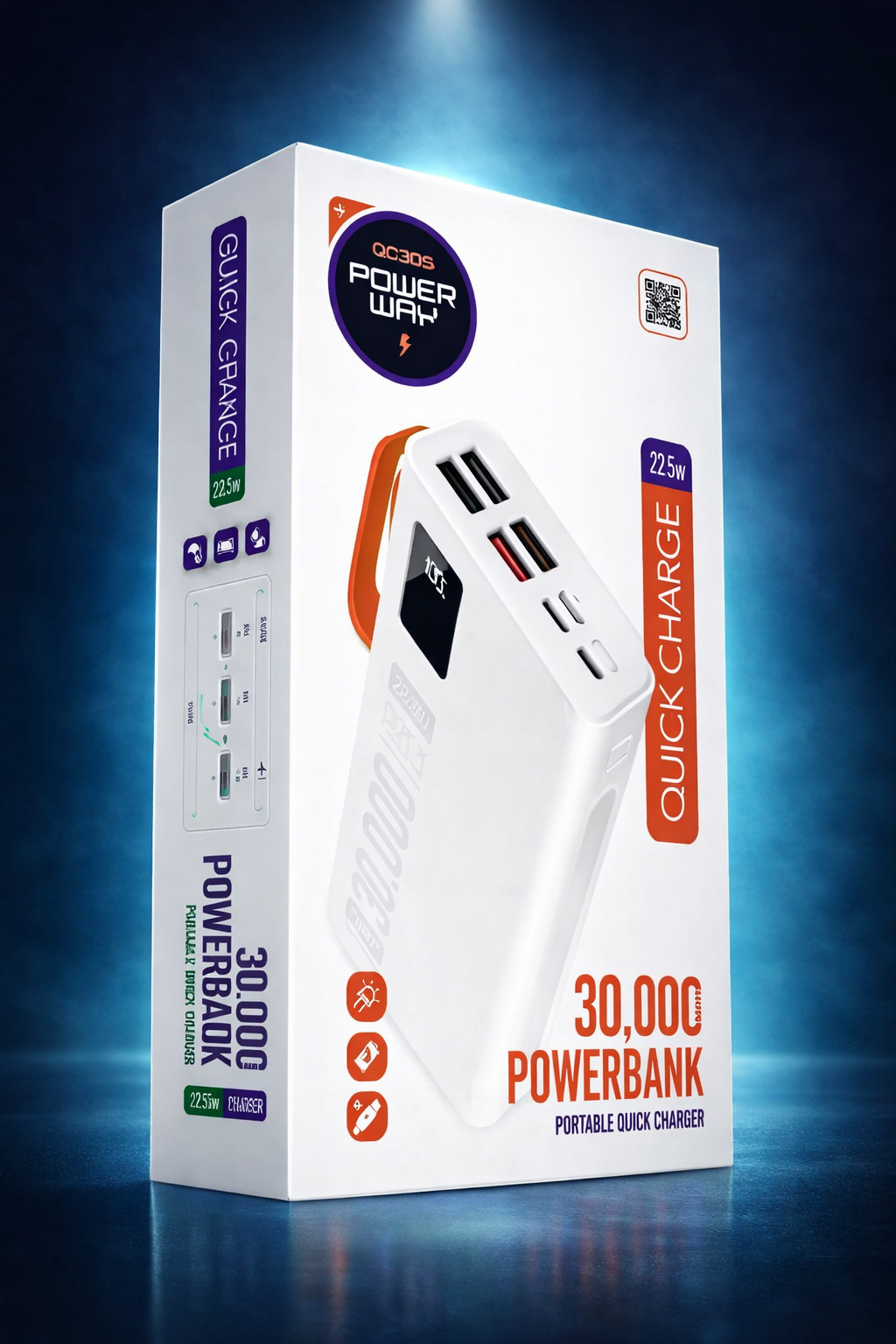 (Powerway QC30S) 30.000 Mah Powerbank Beyaz
