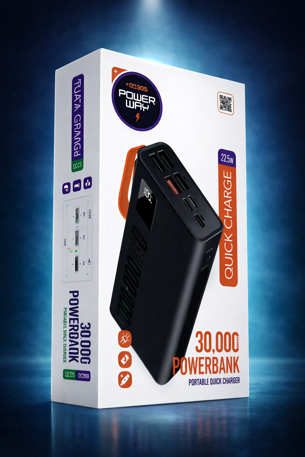 (Powerway QC30S) 30.000 Mah Powerbank Siyah